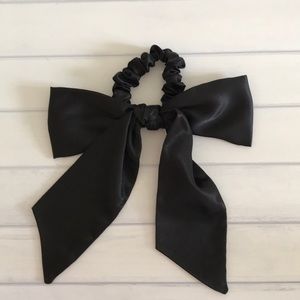 J Crew Black Satin Bow Hair Tie